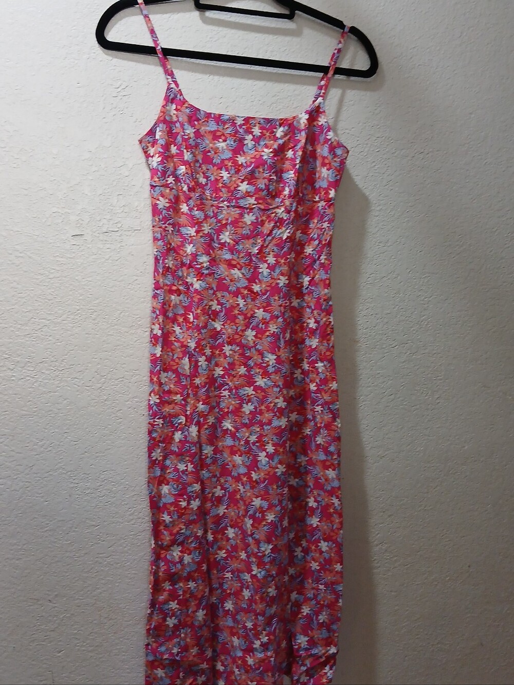 Uniqlo nwot XXS Pink Floral Spaghetti-Strap Maxi Dress